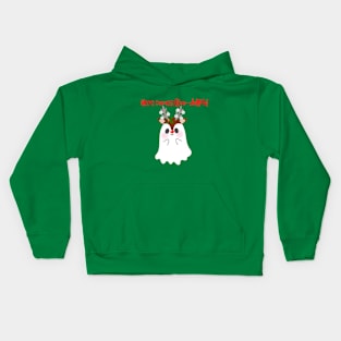 Here Comes Boo-Dolph (Rudolph) Holiday Winter Ghost Kids Hoodie